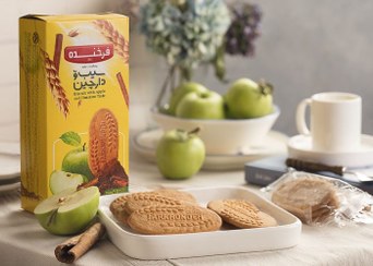 تصویر بیسکویت خوشین سیب و دارچین فرخنده - 1404/10/04 