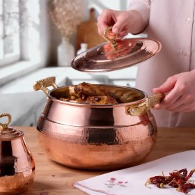 تصویر قابلمه مسی امسان تپه باستانی 18 سانتی ارسال 7 روز کاری