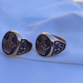 تصویر انگشتر مردانه تاج و فروهر طلا روس 