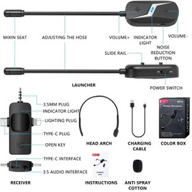 تصویر میکروفون هدمیک بی‌سیم یانمای مدل GF13 YANMAI WIRELESS MICROPHONE GF13