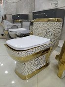 تصویر توالت فرنگی سفید طلایی گاتریا کد۱۲۲ 