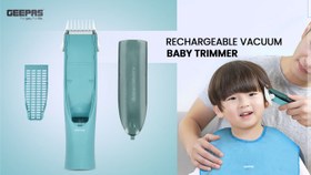 تصویر ست ماشین اصلاح موی نوزاد و کودکان جیپاس مدل GTR56049 Rechargeable Vacuum Baby Trimmer, 2 Guide Combs, GTR56049