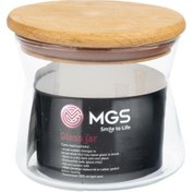 تصویر جا حبوبات شيشه‌اي ام جي اس بادرب چوبي 300cc كد B300W 