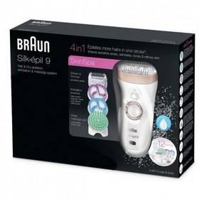 تصویر اپیلاتور براون سری 9 مدل Braun 9-961V Silk-épil 9 SkinSpa 9-961V Wet&Dry Epilator Beauty Set with Body Exfoliation Brushes, Shaver head and Deep Massage. 12 extras.