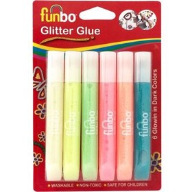 تصویر چسب اکلیلی شب تاب Funbo Glitter Glue 6 Piece