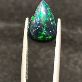 تصویر نگین اپال مشکی اصل سایز 15*10 