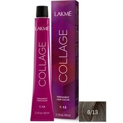 تصویر رنگ مو کلاژ فاقد PPD لاکمه شماره 6/13 حجم 60 میل COLLAGE COLOR HAIR ash gold dark blonde 