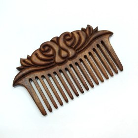 تصویر شانه چوبی منبت کاری کد HG-141 