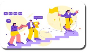 تصویر دانلود مجموعه وکتور رهبری در کسب و کار – مناسب برای طراحی‌های گرافیکی 