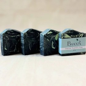 تصویر صابون زغال فعال-رزماری cold process charcoal rosemary soap