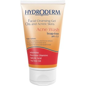 تصویر ژل شستشوی صورت پوست چرب، جوشدار، آکنه ای و حساس هیدرودرم 150گرم Hydroderm Oily Skin Wash skin Gel 150gr