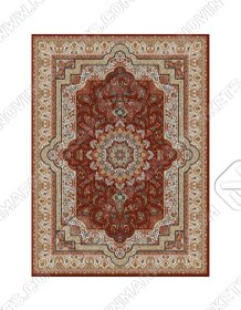 تصویر قالی سلیمان کلکسیون ساینا طرح نازلی قرمز تیره Solomon carpet Sayna Collection