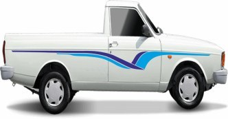 تصویر برچسب خودرو خط جت شبرنگی وانت پیکان طرح پرواز قو 