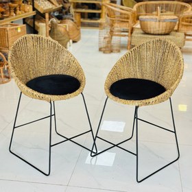 تصویر صندلی اپن آشپزخانه حصیری Wicker open kitchen chair