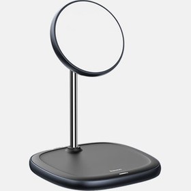 تصویر پایه نگهدارنده مغناطیسی و شارژر بی سیم 15 واتی بیسوس مدل Baseus Swan Magnetic WXSW ا Baseus Swan Magnetic Desktop Bracket WXSW Wireless Charger Baseus Swan Magnetic Desktop Bracket WXSW Wireless Charger