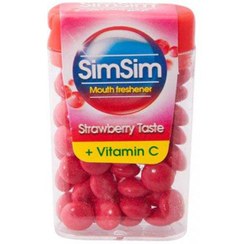 تصویر قرص خوشبو کننده دهان توت فرنگی سیم سیم SIMSIM MOUTH FRESHENER TABLETS 