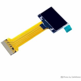 تصویر نمایشگر OLED تک رنگ سفید 0.96 اینچ دارای ارتباط SPI/IIC و چیپ درایور SSD1315 با کابل فلت 30 پین بلند Plug In 