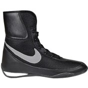 تصویر کفش بوکس نایکی تمام بندی مشکی نقره ای 