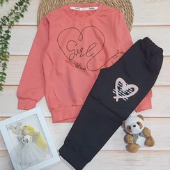 تصویر ست دورس دخترانه نخ پنبه طرح قلب 