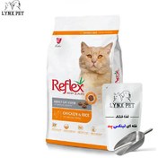 تصویر غذای خشک گربه بالغ رفلکس طعم مرغ فله ای (بسته بندی رابینسه) Reflex Adult Cat With Chicken