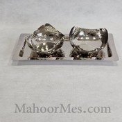 تصویر ست کاسه مسی دفرمه و رولت خوری مسی چکشی با آبکاری کروم 