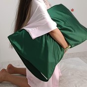 تصویر روبالشتی ابریشم first class رازکوک - سبز تیره Silk pillow cases