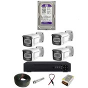 تصویر پکیج دوربین مداربسته ۴ عددی ۵ مگاپیکسل مناسب باغ و کارخانه 