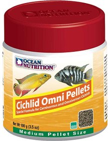 تصویر غذای گرانولی سیچلاید سایز M Ocean Nutrition Cichlid Omni Pellets-M