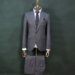 تصویر کت و شلوار مردانه دیپلمات محو طوسی فاستونی 