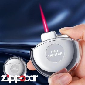 تصویر فندک گازی یوفو نقره ای-UFO Gas Lighter 