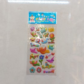 تصویر استیکر برجسته متنوع عروسکی و حروف - طرح Sticker with a variety of colors and letters