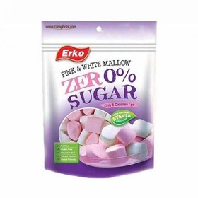 تصویر مارشمالو سفيد صورتی بدون شکر ارکو گلوتن فری با استويا 70 گرم ERKO مدل Pink & White Mallow Erko Pink & White Zero Sugar Marshmallow 70gr