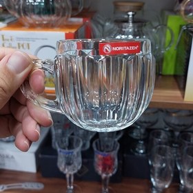 تصویر استکان دسته دار ایرانی کاملا شفاف، مناسب هدیه و چای و.. 