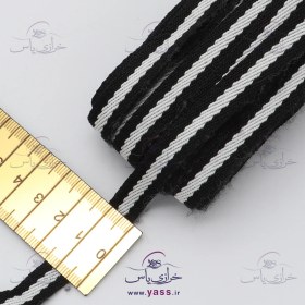 تصویر نوار ترویرا اسپرت مشکی سفید 1 سانت (توپ 10 متری) 