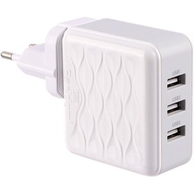 تصویر کلگی فست شارژ Earldom ES-EU22 3Port 3.4A 17W Earldom ES-EU22 3Port 3.4A 17W Fast Wall Charger