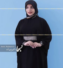 تصویر عبا زنانه شیک مدل حدیث سوزن دوزی مزون نجما - مشکی / سایز Hadis Abaya najma mezon