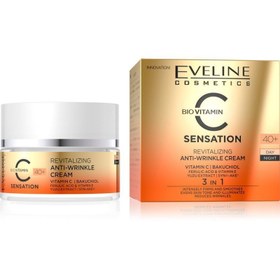 تصویر کرم روز و شب و سفت کننده و ضد چروک و احیا کننده اولین سانستیشن EVELINE C SENSATION 40+ REVITALIZING ANTI WRINKLE FIRMING DAY NIGHT CREAM 50ML 