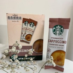 تصویر قهوه فوری ساشه ای استارباکس با طعم لاته وانیلی باکس 10 عددی starbucks 