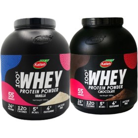 تصویر پک پروتئین وی کاله پرو 1800 گرم طعم شکلات و وانیل Whey Protein 100% 1800 g Kalleh Pro