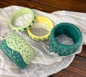 تصویر النگو پاپیه ماشه فیروزه ای 