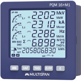 تصویر پاور متر سه فاز و آنالایزر کیفیت توان مدل Multispan PQM-16+-M1 