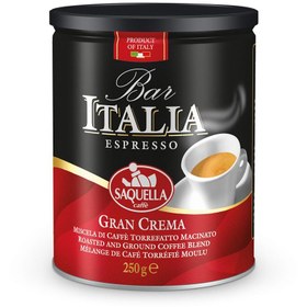 تصویر قهوه اسپرسو آسیاب شده ایتالیا گرن کرما ساکوئلا 250 گرم قوطی | Gran Crema Espresso italia 