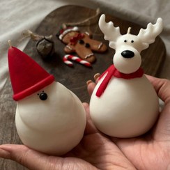 تصویر ست شمع گوزن و الف توپی کریسمس 