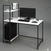 تصویر میز کامپیوتر آسپادیزاین مدل F-100 - سفید F-100-Aspadesign