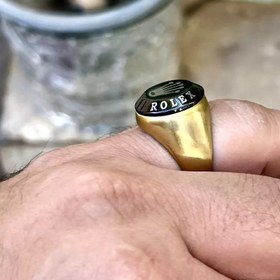 تصویر انگشتر مردانه استیل طرح رولکس rolex نقره ای رنگ ثابت 