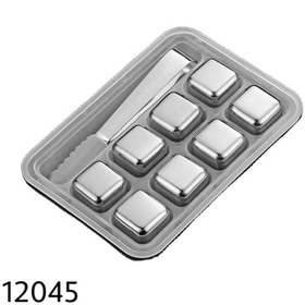 تصویر یخ استیل خارجی همراه با انبر - هشت عددی 