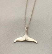 تصویر گردنبند نقره زنانه طرح دم وال سایز ۴۵ سانتیمتر 