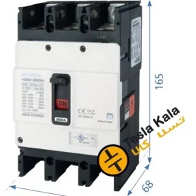 تصویر کلید اتوماتیک کمپکت قابل تنظیم 250 آمپر هیوندای Hyundai Adjustable 250A Compact Circuit Breaker