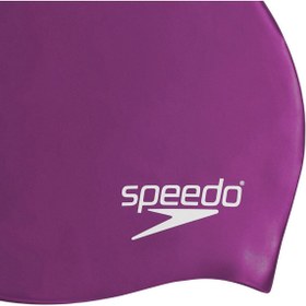 تصویر کلاه شنا بنفش مردانه و زنانه 8 استخوان سیلیکون قالب اورجینال اسپیدو SPEEDO 