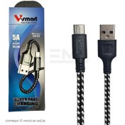 تصویر کابل میکرو USB پاوربانکی V-Smart مدل VS-63 کنفی، فست شارژ 5 آمپر 